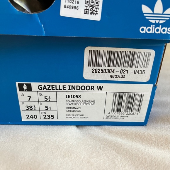 Adidas Gazelle Indoor Beam Pink Solar Red Women's 7 - Picture 6 of 6